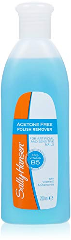 Sally Hansen Polish Remover Acetone Free - Solvente per unghie, 200 ml