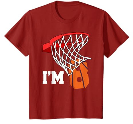 Bambino Sono 8 Giocatore Di Basket Dell'8 ° Compleanno Di Basket Maglietta