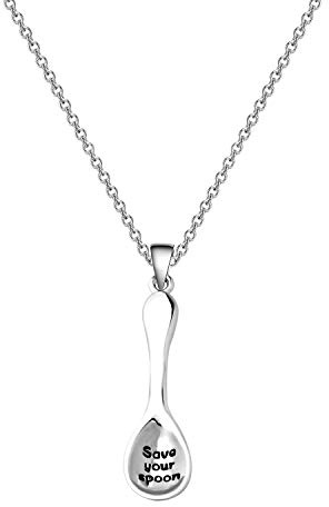 Spoonie Gift Save Your Spoons Necklace Mental Health Awareness Jewelry Chronic Illness Gift Spoonie Fibromialgia Charm Gift