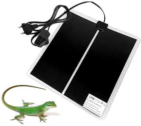 FENYW Tapis Chauffant pour Terrarium, Tapis Chauffant réglable pour Reptiles 14 W, Coussin Chauffant Non adhésif avec contrôle de la température pour Reptiles, Serpents, lézard, Gecko (28 x 28 cm)