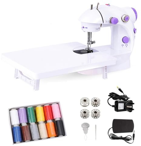 Mini Machine with Extension Table Double Thread Speed Switch, Electric Sewing Machine,Beginners And Kids Portable Sewing Machine,Diy Birthday Gift