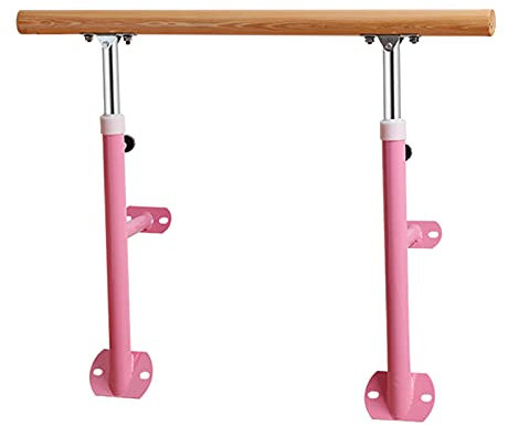 An der Wand montierte Ballettstange, einpolige Tanz-Streckstange aus Holz für den Innenbereich, Schule, Sportraum, Gymnastikausrüstung (weiß 100 cm) (weiß 150 cm) (Silber 100 cm) (rosa 100 cm)