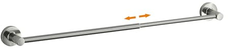 Toalleros ajustables para baño de 15 a 26.5 pulgadas, barra de toalla individual, soporte de toalla de baño expandible de níquel cepillado, montaje en pared con tornillos, barra de toalla