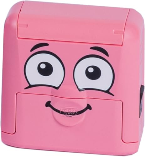 DIY MARKY - Sello Personalizable para Niños | para Ropa y Objetos Infantiles | Incluye Tinta hasta 1000 Impresiones | Kit Completo con Etiquetas y Cinta Termoadhesiva | (Rosa)