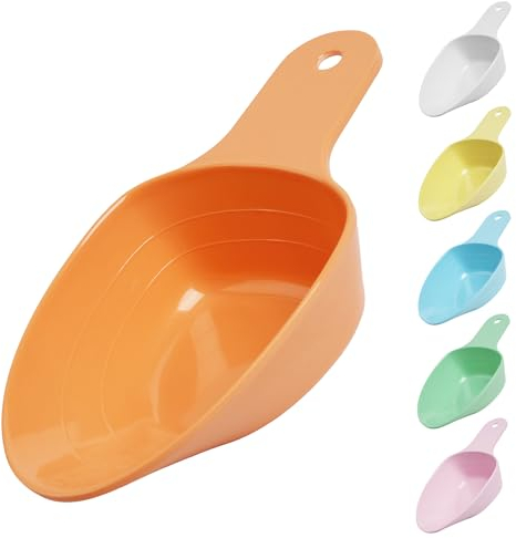 FURMYLOVE Pelle à nourriture pour chien - En mélamine - 1 tasse, 1/2 tasse et 1/4 tasse - Pour chien, chat, oiseau et lapin - Passe au lave-vaisselle - Orange