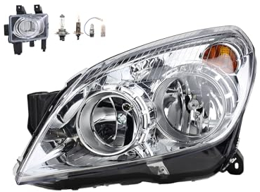 Johns, Scheinwerfer Halogen Front passend für Opel Astra H 03/2004 - H7 H1 Links Fahrer + Nebelscheinwerfer + Leuchtmittel