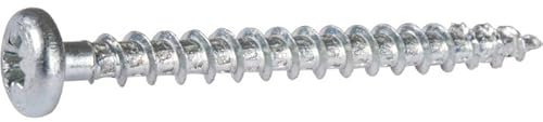 Spanplattenschrauben SPAX – Rundkopf – PZ – Stahl verzinkt – 3,5 x 20 mm – 1000 Stück