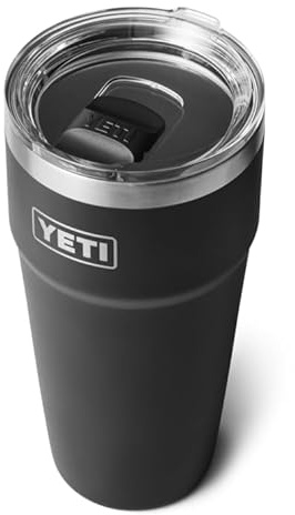 YETI Rambler 30 oz (887 ml) Stackable Cup with Removable Magslider Lid, Stainless Steel Vacuum Insulated Coffee Cup, Black