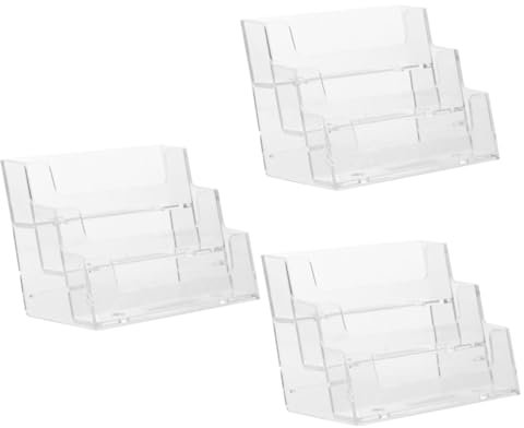 COHEALI 3Er-Box Mehrschichtige Visitenkartenbox Tasche 3 praktisches Kartenetui Anzeige klar büromaterial bürozubehör Geschäftskartenhalter kleiner Postkartenhalter Kartenorganisator p.s