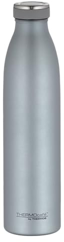 TERMOcafé av THERMOS TC BOTTLE isblå matta 0,75 l, rostfritt stål vakuumflaska kolsyresäker, 12 timmar varm 24 timmar kall, läckagesäker, för skola, resor och kontor | Kolsyrebeständig, läckagesäker, rostfritt stål drickflaska, 12 timmar varm, för sport, skola, kontor och på språng, ljusblå