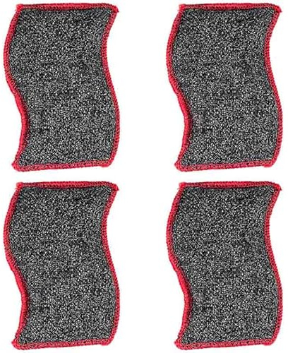 Dr. Emkus Spülschwämme 4 Stück (Rot/Schwarz) Topfreiniger Küchenschwamm Waschbar wiederverwendbar - Spülschwamm mit 2 Seiten 14 x 8 cm