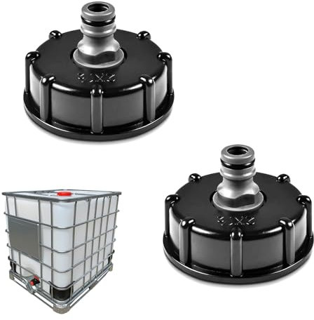 HAFRILY 2 accessori per serbatoio IBC per 1/2 ciuccio adattatore valvola IBC s60 x 6 IBC adattatore IBC container collegamento di tubi da giardino IBC serbatoi acqua piovana adattatore tappo serbatoio