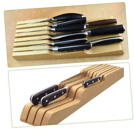 CIYODO Cassetto Inserto Per Cassetto Supporto Slot Di Stoccaggio Organizer in Legno Resistente 38,5x10,5x4,5cm Pulizia Facile