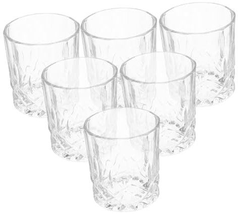 Holibanna 6Pezzi Bicchieri Da Whisky Da Eleganti Bicchieri Corti Per Spirituosi e Cocktail Per Uso Domestico e Ktv Facili Durevoli
