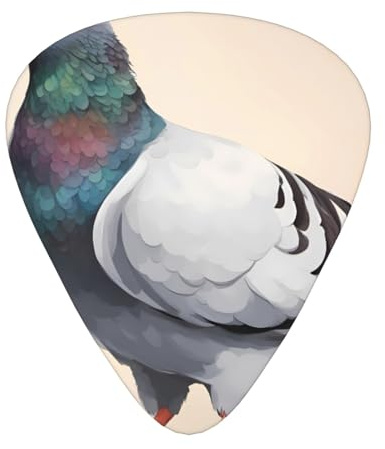 GGNKDL Cute Pigeon Prints Gitarrenplektrum 12 Stück mit drei Stärken Plektrum Kombinationen geeignet für Bass und Ukulele