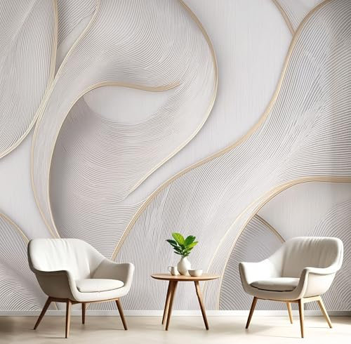 Fotomurale Carta Da Parati 150X105Cm Grigio Antracite Murale Alla Onde A Strisce Metalliche Decorazione Da Muro Soggiorno Camera Da Letto Poster Gigante Design Carta Per Pareti Astratto Moderno