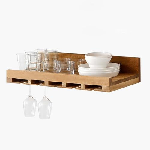 Botellero Vertical de Pared - Soporte de Madera Maciza para Vino, Ideal para el hogar y la Sala de Estar - Almacenamiento y exhibición Decorativa de Corcho de Nogal para Botellas de Vino - V