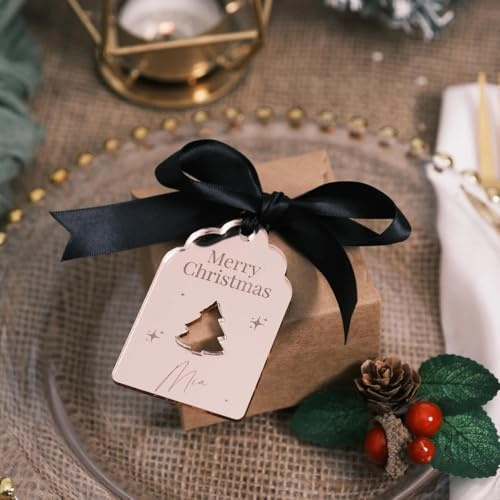 Targhette natalizie personalizzate per decorare la tavola, segnaposto per cracker di Natale, etichette regalo per feste (10 pezzi)