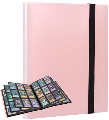 ECOSEAO Classeur pour cartes à collectionner, Porte Cartes pour 540 Cartes, 30 Page Album Classeur pour Cartes, Étanche Jeu de Rangement Collection pour Yu-Gi-Oh, MTG, TCG(Rose)