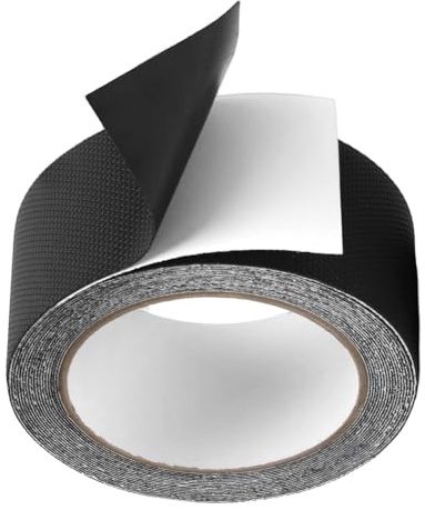 Griffband, Ultra Starkes Anti-Rutsch-Band Selbstklebend, Wasserdicht mit Strukturierter Oberfläche für Werkzeuge, Sportgeräte (Langhanteln, Schläger), Fahrradlenker, DIY – 5cm x 5m, Schwarz, Gummigrif