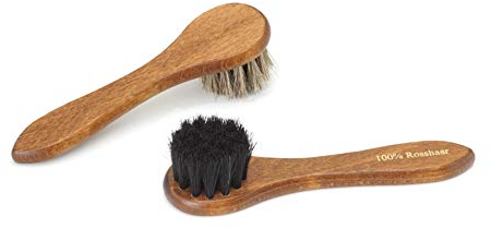 Tadabo 2 x Cremebürste Auftragsbürste exklusiv Rosshaar (1 x hell und 1 x schwarz)