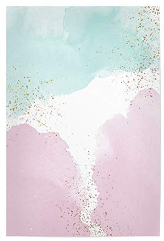 artboxONE Poster 30x20 cm Abstrakt Sparkling Watercolour Clouds - Rose Mint - Bild Rosa aquarell funkelt