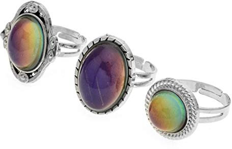 OSALAD 3 Stücke/Satz Frauen Stimmungsringe Temperaturänderung Bunte Farbe Emotion Gefühl Für Unisex Party Einstellbare Ring Schmuck