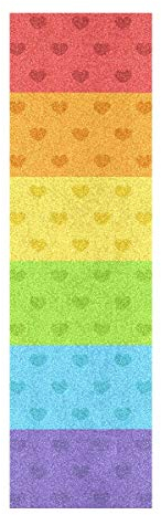 Herz Regenbogen Bunt Muster Skateboard Griptape Rutschfest Selbstklebend Longboard Griptapes Aufkleber Griffband(84 * 23cm 1pcs)