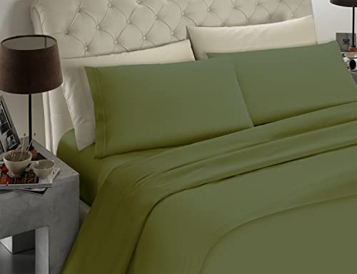 Banzaii Completo Lenzuolo Matrimoniale, Militare 100% Microfibra Made in Italy, Lenzuolo Sopra 240 x 290 cm, Lenzuolo Sotto 160/170 x 190/200 x 25 cm, 2 Federe 52 x 82 cm