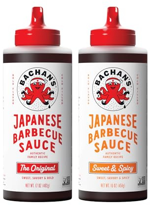 Bachan's Japanese Barbecue Sauce 2 Pack - 1 Original, 1 Sweet & Spicy - BBQ Sauce for Wings, Chicken, Beef, Pork, Seafood, Noodles, and More. Non GMO, No Preservatives, Vegan, BPA free