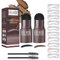 CTDMJ 2Pcs Eyebrow Stamp Kit, Tampon À Sourcils, 10 Ensembles Pochoir Sourcils RéUtilisables, 2 Pinceaux à Crayons à Sourcils, Ensemble Poudre à Sourcils Imperméable(Noir + Marron foncé)