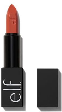 e.l.f. O Face Satin Lipstick, reichhaltig pigmentierter, pflegender & lang anhaltender cremiger Lippenstift, mit Jojoba angereichert, vegan & tierversuchsfrei, Vocal