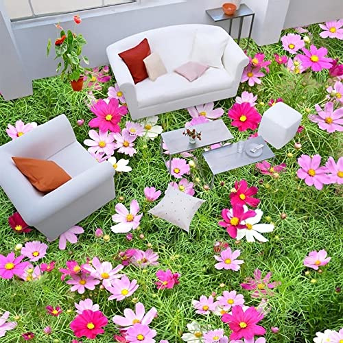 Personnalisé 3D Carreaux De Sol Papier Peint Pastorale Fleurs Plante Photo Peintures Murales Salon Chambre PVC Étanche Usure Vinyle Papier Peint 3 D,150 * 105cm