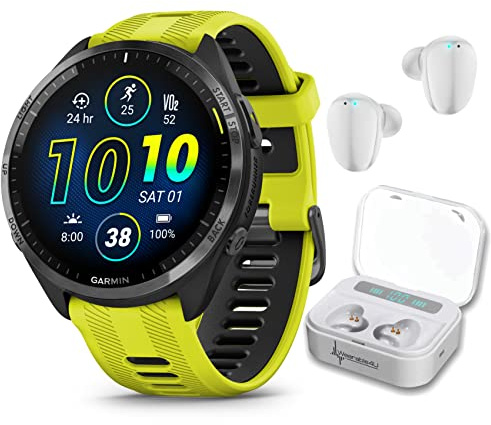 Wearable4U - Garmin Forerunner 965 - Lightweight Titanium 47 mm: AMOLED Display | Up to 23 Days Battery LIF | Triathlon & Running, Multisport High-Performance Multi-Band GPS Smart Watch & Gift Bundle