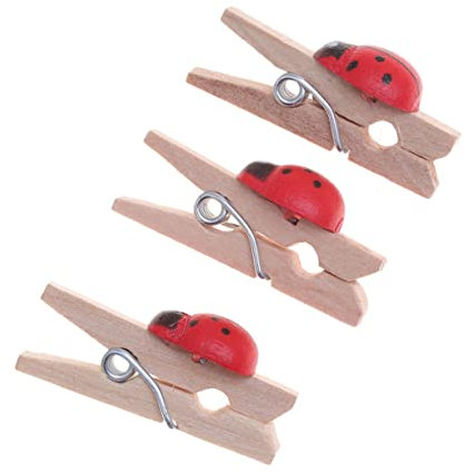 CAXUSD 100pcs Lovely Wooden Snack Holder Photo Clips Handmade Ornaments for Home Office Shop Cafe Decor Party Favor
