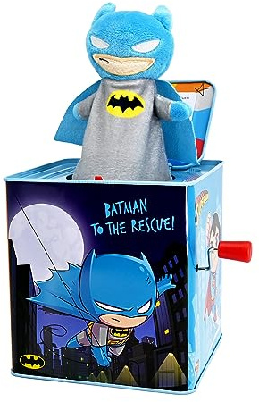 Kids Preferred DC Comics The Batman Jack in The Box Musical Toys for Babies and Toddlers, Plays “Pop Goes The Weasel” The Dark Knight Springs Out from A Colorful Box