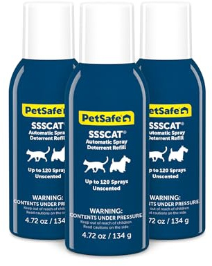 PetSafe SSSCAT Refill Can for Motion Activated Automatic Spray Pet Deterrent for Cats and Dogs, Pack of 3