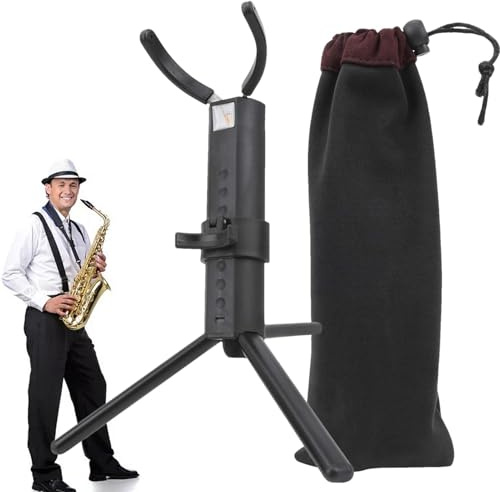 Hitburu Soporte para saxofón alto,Soporte para saxofón alto,Accesorios para saxofón alto Pantalla de soporte para saxofón portátil - Soportes plegables antideslizantes para saxofón alto para el hogar,
