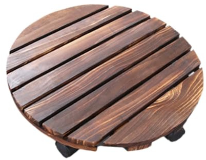 Fenteer Topf- aus Holz, Pflanzenroller mit Rollen, großer Pflanzkübelwagen, rollender Pflanzenständer für Garten, Balkon, Wohnzimmer, 25 cm