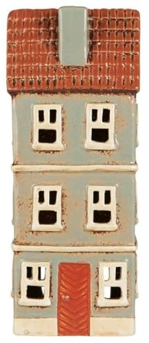 IB Laursen Haus f/Teelicht My Home Town rostfarbige Tür, B: 7 H: 23,2 L: 9,5