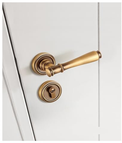 Serrure fendue intérieure verte ancienne simple serrure de porte en bois chambre silencieuse serrure de porte de pièce serrure de porte magnétique en bronze jaune américain(Type B-Silent lock)