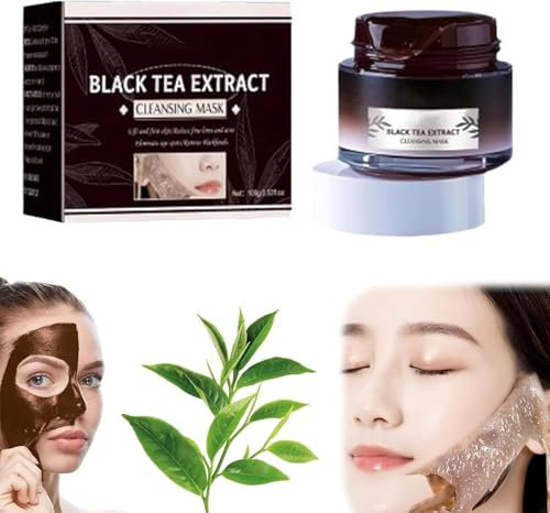Abziehbare Maske mit schwarzem Tee, Maske zur Straffung der Haut mit tiefenreinigenden Masken, feuchtigkeitsspendende Tiefenreinigung, Maske zur Entfernung von Mitessern für alle Hauttypen