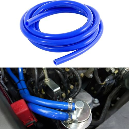 Manguera de Silicona,3 Metros Tubo Vacio Silicona,Manguera de Vacío ID 4mm,Alta Temperatura Manguitos Coche,para Motor de Coche Refrigerante Turbo,ID 4mm,OD 8mm,Azul