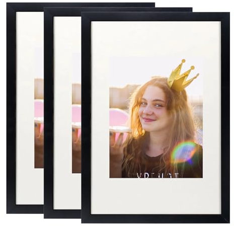 Generisch 3 Pack Bilderrahmen 50x70 cm Holz MDF-Rahmen, 3er Set Poster-Rahmen Fotorahmen mit Acrylglas, Dekorahmen für für Fotos & Poster