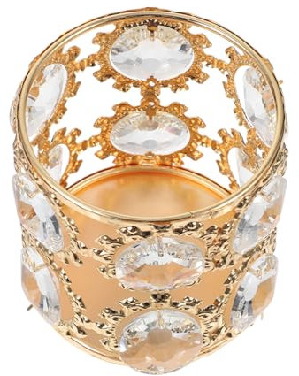Healvian Crystal Makeup Brush Bucket Desk Organizer for Vanity Desk Pen Holder Bathroom Storage Baskets for Cosmetics Brush Holder
