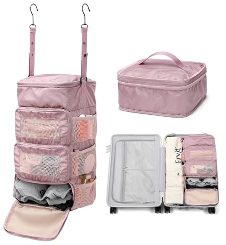 GOLF QUALITY flerskiktad förvaringsväska, vardaglig enkel bagageorganisatör med krok, kläd- och underklädesväska, handbagage garderob, Small