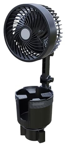 Ventilatore porta bicchieri, rinfrescante d'aria e supporto per | bevande, porta bicchiere, 15 cm, con ventilatore, interni auto, per camion e campeggio