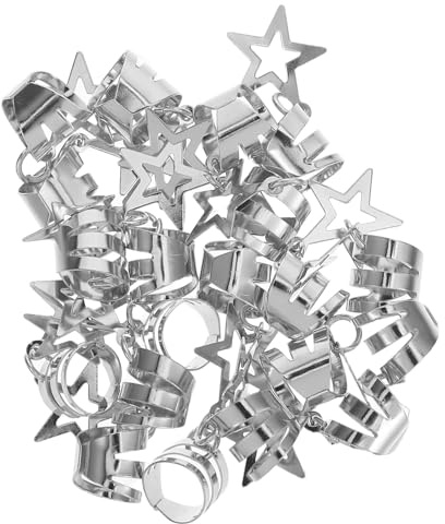 HONITANO 20piezas Anillos De Hueca Para Cabello Adornos Metálicos Para Trenzas y Dreadlocks Accesorios Decorativos Para Fiestas y Diy
