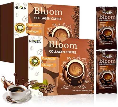 Kollagen Kaffee 20 x 10g, Abnehmen Kaffee, CollagenKaffee, AbnehmKaffee | Skinny Coffee, Alternative zum Detox Tee, Collagen Coffee, Idealer DiätKaffee zum Abnehmen, Fördert Verdauung Entgiftung