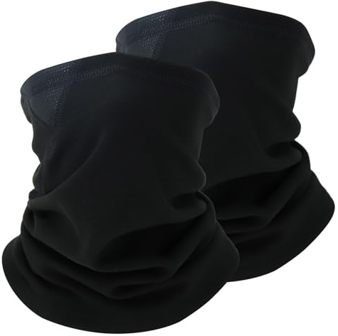 Shecret 2er Pack Thermo Winter Loop Schal, Halswärmer Gaiter für Herren und Damen, Dehnbarer Schlauchschal, Winddichter Nackenwärmer für Laufen, Wandern, Radfahren, Skifahren, Motorrad – Schwarz